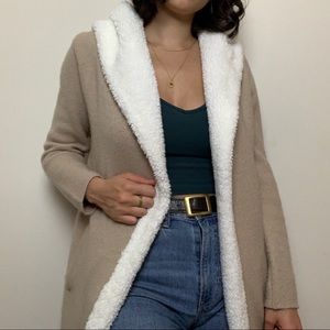 shearling sweater coat